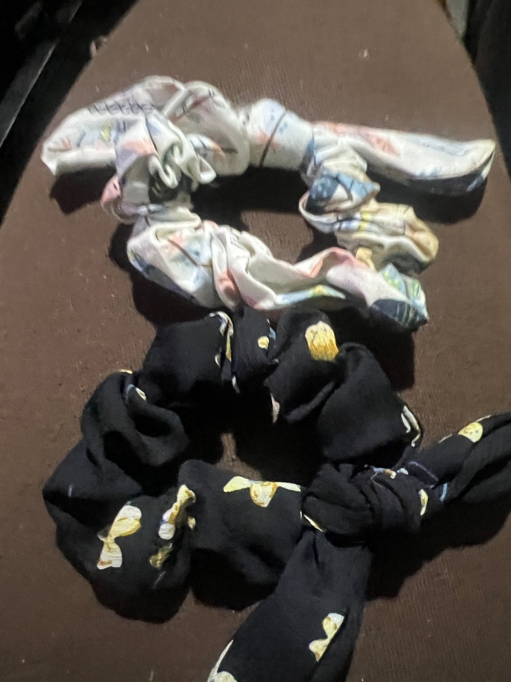 SO Hair Scrunchie Set in Black and White with Yellow Accents